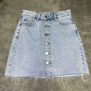 PERFECT Acid Wash Button Up Denim Mini Skirt H&M Size 6